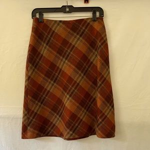 Wool Blend Pencil Brown Skirt.